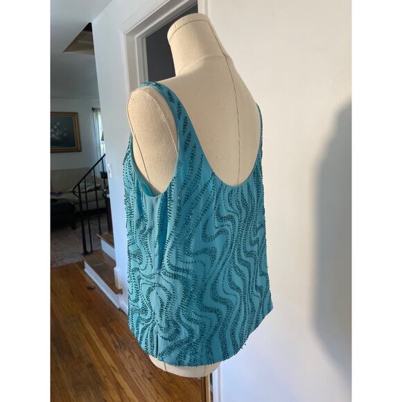 Y2K 90s SILK Beaded Slip Tank MEDIUM - Picture 2 of 4